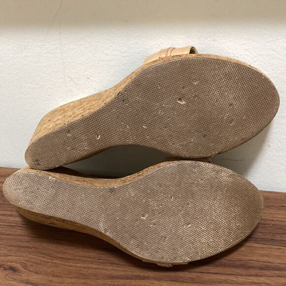 De Martino Capri Cork Wedge Leather Sandal. Strap with Turquoise & Gold Beads. - Picture 6 of 7